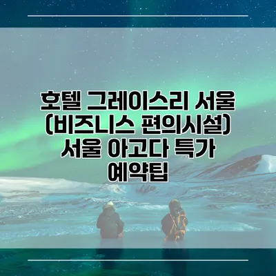 호텔 그레이스리 서울 (비즈니스 편의시설) 서울 아고다 특가 예약팁