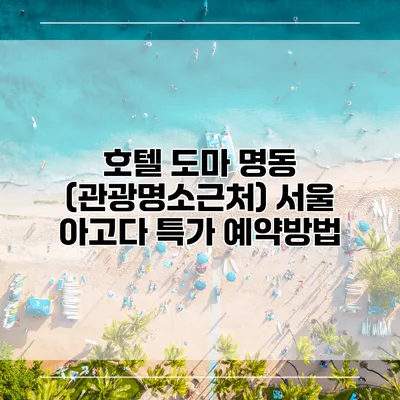 호텔 도마 명동 (관광명소근처) 서울 아고다 특가 예약방법