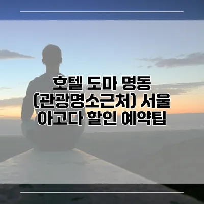 호텔 도마 명동 (관광명소근처) 서울 아고다 할인 예약팁
