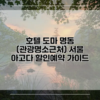 호텔 도마 명동 (관광명소근처) 서울 아고다 할인예약 가이드