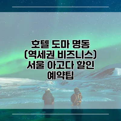 호텔 도마 명동 (역세권 비즈니스) 서울 아고다 할인 예약팁