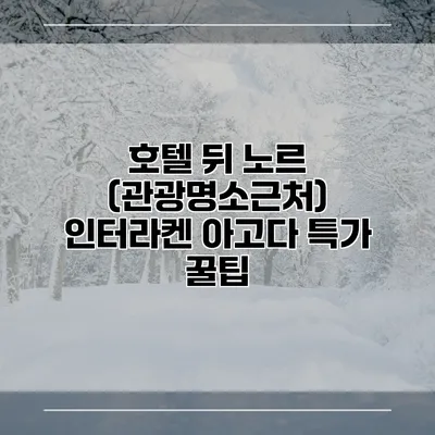 호텔 뒤 노르 (관광명소근처) 인터라켄 아고다 특가 꿀팁