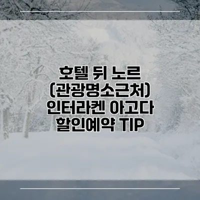 호텔 뒤 노르 (관광명소근처) 인터라켄 아고다 할인예약 TIP