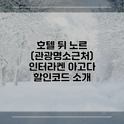 호텔 뒤 노르 (관광명소근처) 인터라켄 아고다 할인코드 소개