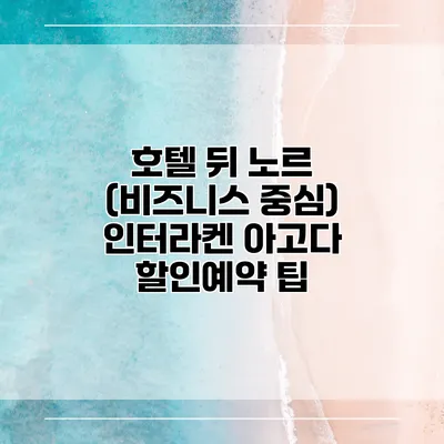 호텔 뒤 노르 (비즈니스 중심) 인터라켄 아고다 할인예약 팁