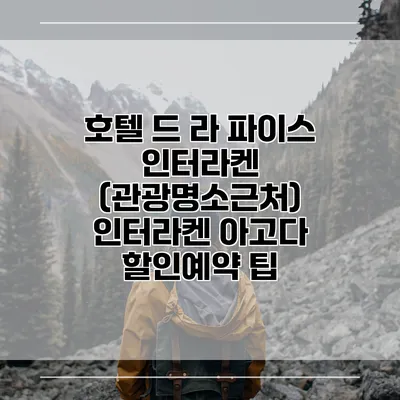 호텔 드 라 파이스 인터라켄 (관광명소근처) 인터라켄 아고다 할인예약 팁