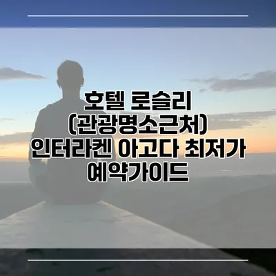호텔 로슬리 (관광명소근처) 인터라켄 아고다 최저가 예약가이드