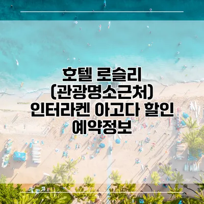 호텔 로슬리 (관광명소근처) 인터라켄 아고다 할인 예약정보