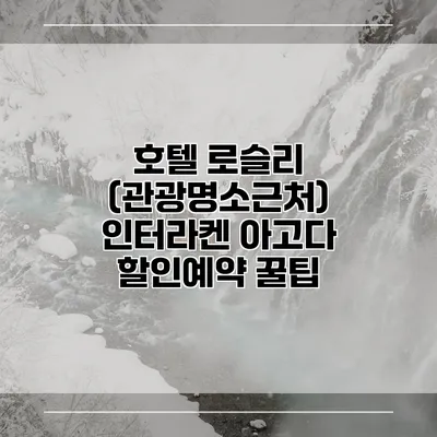 호텔 로슬리 (관광명소근처) 인터라켄 아고다 할인예약 꿀팁