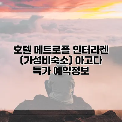 호텔 메트로폴 인터라켄 (가성비숙소) 아고다 특가 예약정보