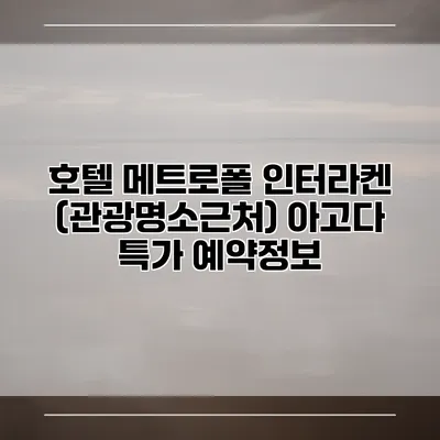 호텔 메트로폴 인터라켄 (관광명소근처) 아고다 특가 예약정보