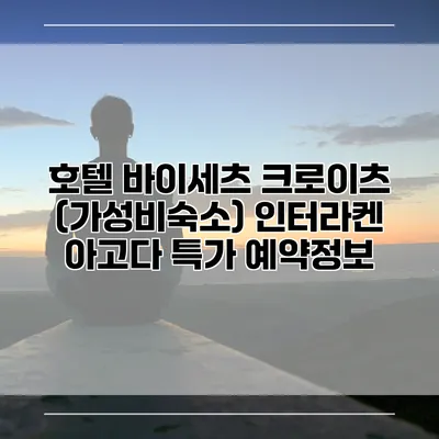 호텔 바이세츠 크로이츠 (가성비숙소) 인터라켄 아고다 특가 예약정보