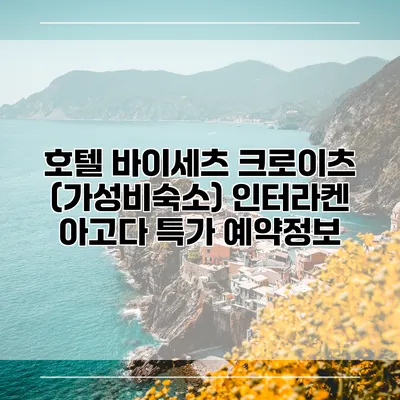 호텔 바이세츠 크로이츠 (가성비숙소) 인터라켄 아고다 특가 예약정보
