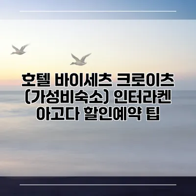 호텔 바이세츠 크로이츠 (가성비숙소) 인터라켄 아고다 할인예약 팁