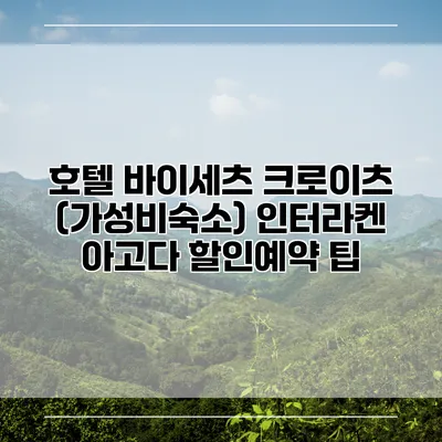 호텔 바이세츠 크로이츠 (가성비숙소) 인터라켄 아고다 할인예약 팁