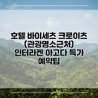호텔 바이세츠 크로이츠 (관광명소근처) 인터라켄 아고다 특가 예약팁