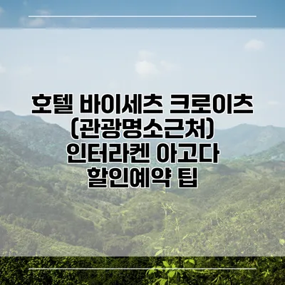 호텔 바이세츠 크로이츠 (관광명소근처) 인터라켄 아고다 할인예약 팁