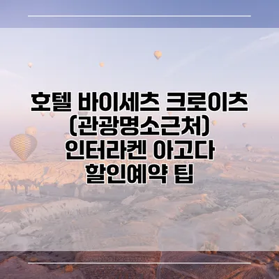 호텔 바이세츠 크로이츠 (관광명소근처) 인터라켄 아고다 할인예약 팁