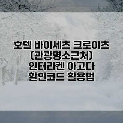 호텔 바이세츠 크로이츠 (관광명소근처) 인터라켄 아고다 할인코드 활용법