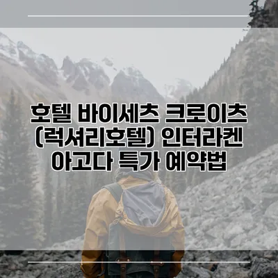 호텔 바이세츠 크로이츠 (럭셔리호텔) 인터라켄 아고다 특가 예약법