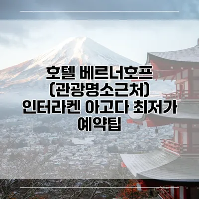 호텔 베르너호프 (관광명소근처) 인터라켄 아고다 최저가 예약팁