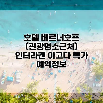 호텔 베르너호프 (관광명소근처) 인터라켄 아고다 특가 예약정보