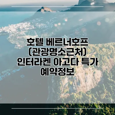 호텔 베르너호프 (관광명소근처) 인터라켄 아고다 특가 예약정보