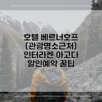 호텔 베르너호프 (관광명소근처) 인터라켄 아고다 할인예약 꿀팁