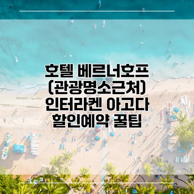 호텔 베르너호프 (관광명소근처) 인터라켄 아고다 할인예약 꿀팁