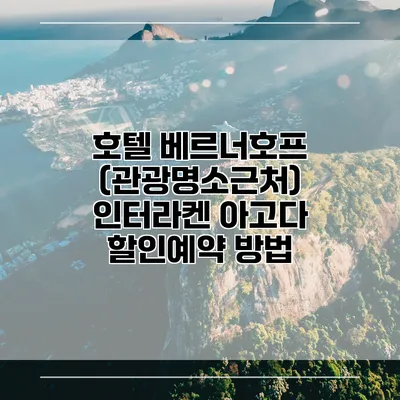호텔 베르너호프 (관광명소근처) 인터라켄 아고다 할인예약 방법