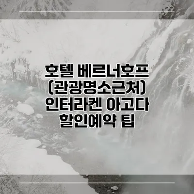 호텔 베르너호프 (관광명소근처) 인터라켄 아고다 할인예약 팁