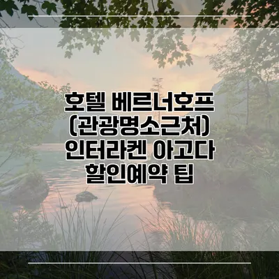 호텔 베르너호프 (관광명소근처) 인터라켄 아고다 할인예약 팁