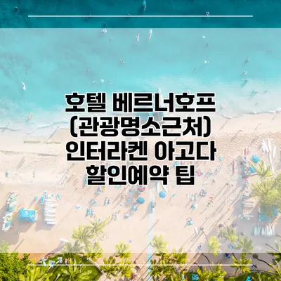 호텔 베르너호프 (관광명소근처) 인터라켄 아고다 할인예약 팁