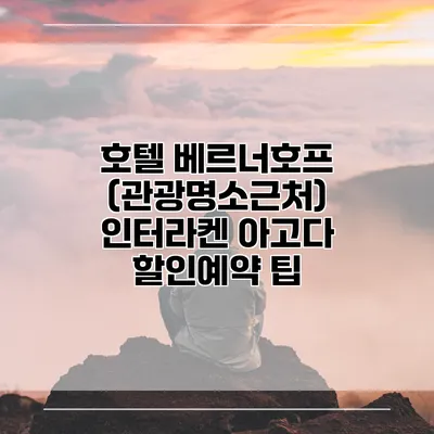 호텔 베르너호프 (관광명소근처) 인터라켄 아고다 할인예약 팁