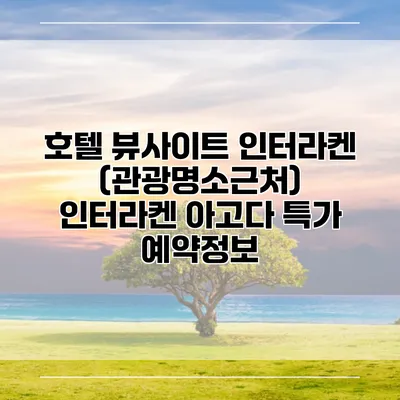 호텔 뷰사이트 인터라켄 (관광명소근처) 인터라켄 아고다 특가 예약정보