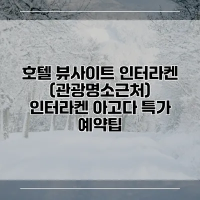 호텔 뷰사이트 인터라켄 (관광명소근처) 인터라켄 아고다 특가 예약팁