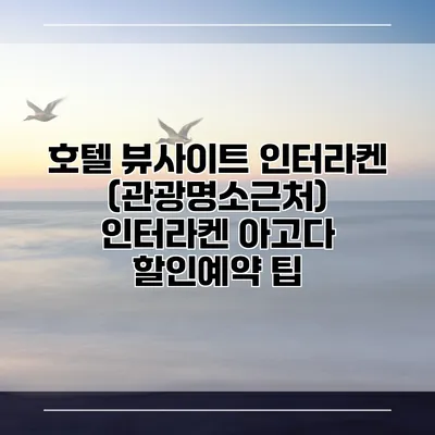 호텔 뷰사이트 인터라켄 (관광명소근처) 인터라켄 아고다 할인예약 팁