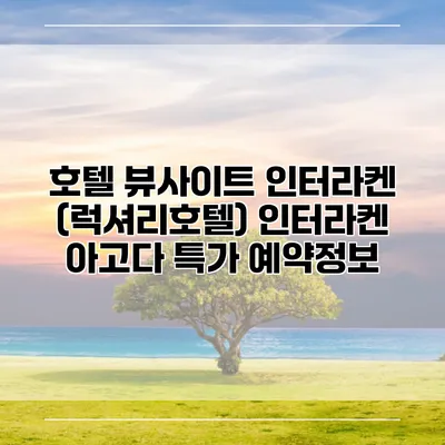 호텔 뷰사이트 인터라켄 (럭셔리호텔) 인터라켄 아고다 특가 예약정보