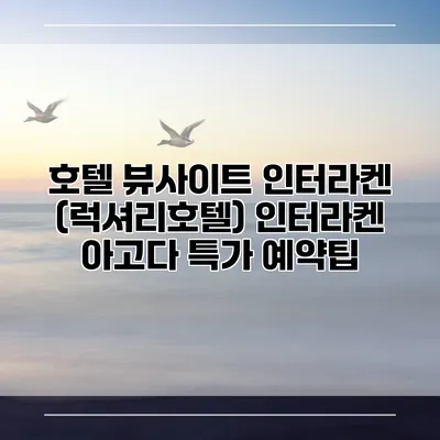 호텔 뷰사이트 인터라켄 (럭셔리호텔) 인터라켄 아고다 특가 예약팁