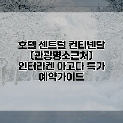 호텔 센트럴 컨티넨탈 (관광명소근처) 인터라켄 아고다 특가 예약가이드