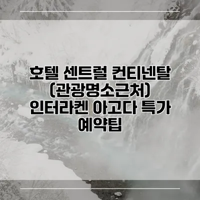 호텔 센트럴 컨티넨탈 (관광명소근처) 인터라켄 아고다 특가 예약팁