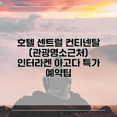 호텔 센트럴 컨티넨탈 (관광명소근처) 인터라켄 아고다 특가 예약팁