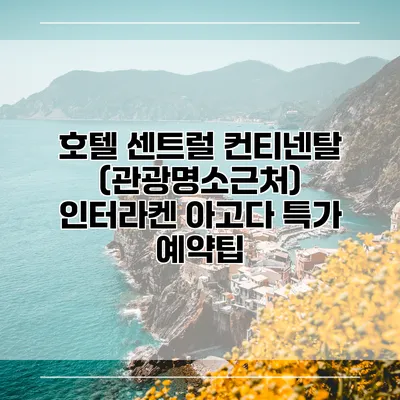 호텔 센트럴 컨티넨탈 (관광명소근처) 인터라켄 아고다 특가 예약팁