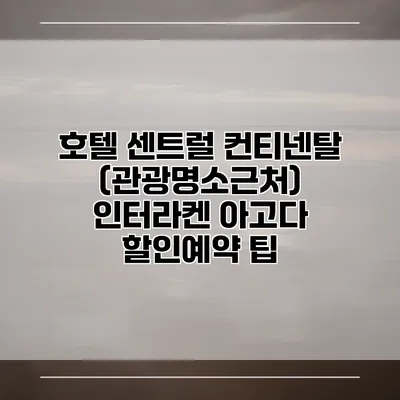 호텔 센트럴 컨티넨탈 (관광명소근처) 인터라켄 아고다 할인예약 팁
