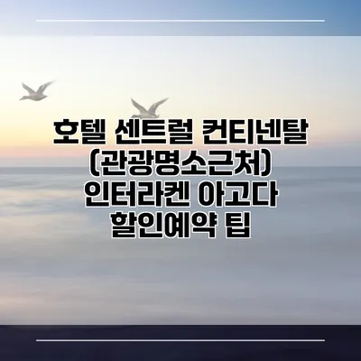 호텔 센트럴 컨티넨탈 (관광명소근처) 인터라켄 아고다 할인예약 팁