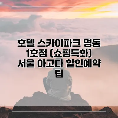호텔 스카이파크 명동 1호점 (쇼핑특화) 서울 아고다 할인예약 팁