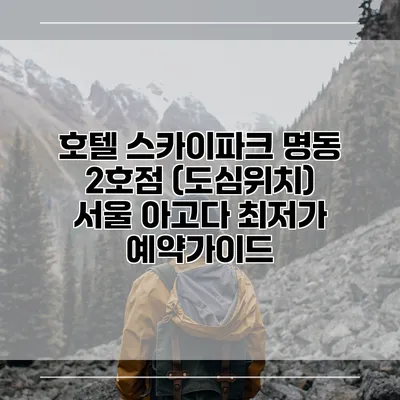 호텔 스카이파크 명동 2호점 (도심위치) 서울 아고다 최저가 예약가이드