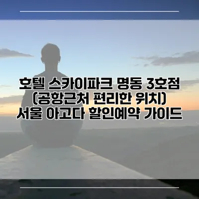 호텔 스카이파크 명동 3호점 (공항근처 편리한 위치) 서울 아고다 할인예약 가이드