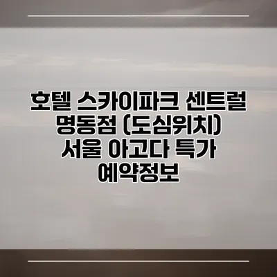 호텔 스카이파크 센트럴 명동점 (도심위치) 서울 아고다 특가 예약정보