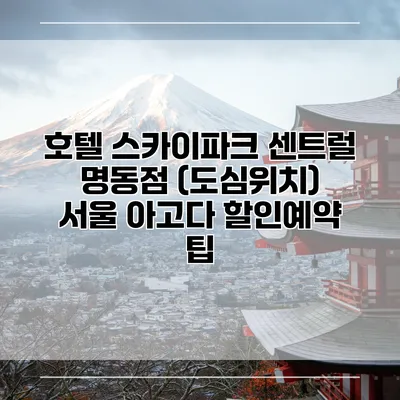호텔 스카이파크 센트럴 명동점 (도심위치) 서울 아고다 할인예약 팁
